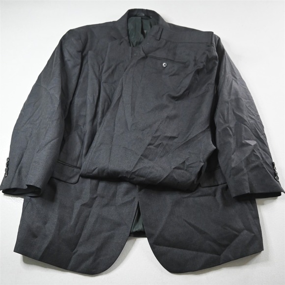 Jos A Bank 52S 42x30 Gray 100% Wool Traveler Mens Jacket Pants Suit
